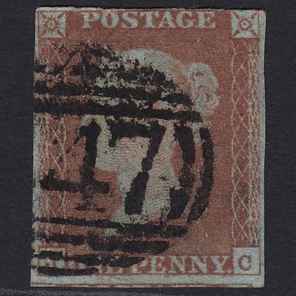 GB QV 1841 1d Red-brown (Plate 69) SG8-B1(1) JC GU nr 4 Margins