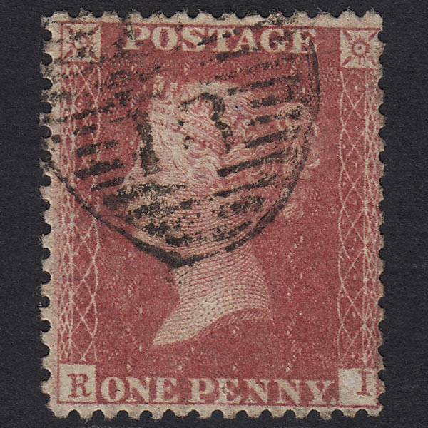 GB QV 1857 1d Rose-red (Plate 55) SG40-C10(1) RI FU London D&S Cancel