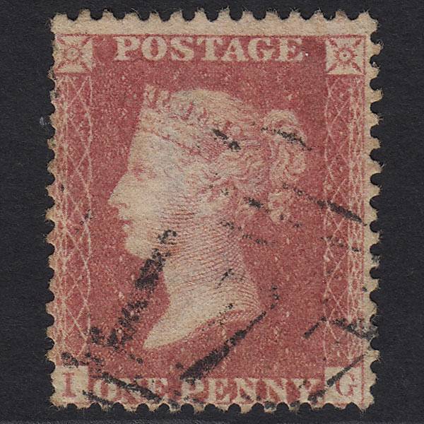 GB QV 1857 1d Rose-red SG40-C10(1) IG GU Cheltenham 177