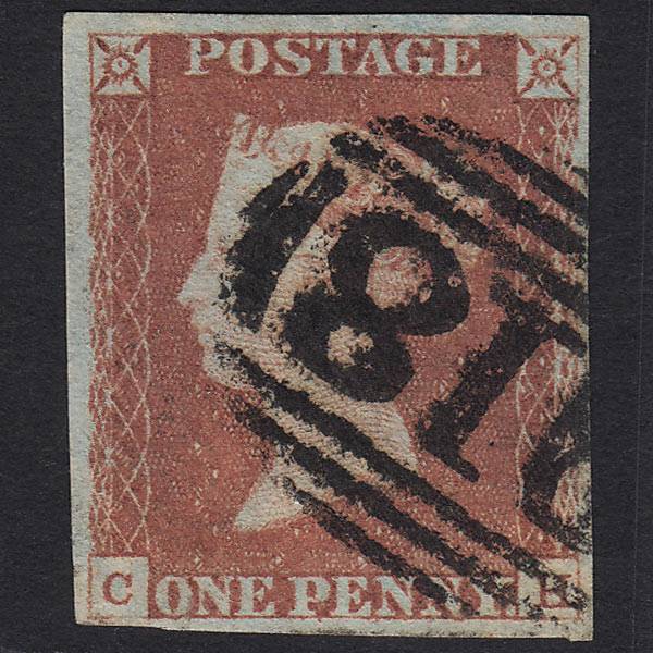 GB QV 1841 1d Red-brown (Plate 75) SG8-B1(1) CH FU 4 Margins
