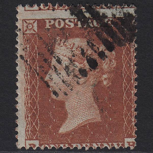 GB QV 1854 1d Red-brown (Plate 195) SG17-C1(1) PB FU in Scotland Large Misperf