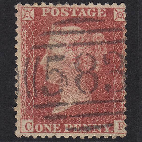 GB QV 1857 1d Rose-red (Plate 62) SG40-C10(1) CF GU Nottingham 583