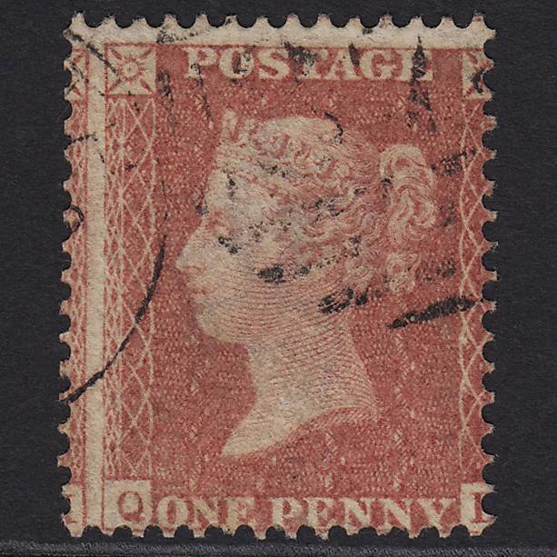 GB QV 1857 1d Rose-red (Plate 56) SG40-C10(1) QL FU Large Misperf