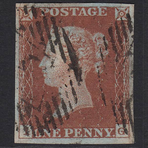 GB QV 1841 1d Red-brown (Plate 54) SG8-B1(1) IG FU London IS Cancel
