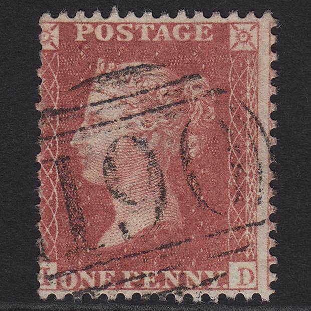GB QV 1857 1d Rose-red (Plate 62) SG40-C10(1) ID GU Chichester 190