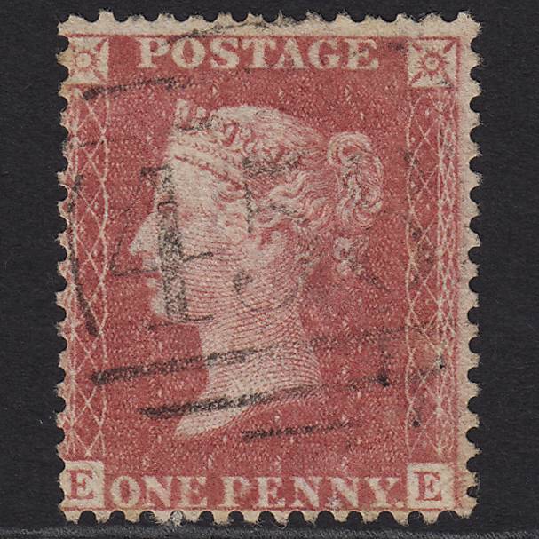 GB QV 1857 1d Rose Transitional (Plate 27) SGC9a(2) EE GU Lincoln 458
