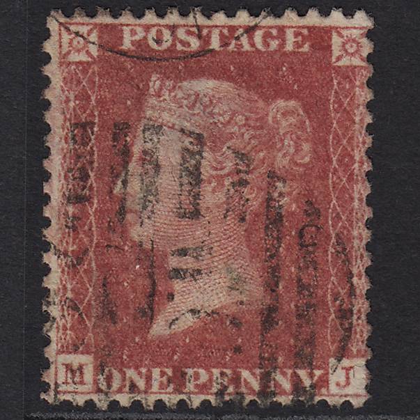 GB QV 1857 1d Rose-red (Plate 56) SG40-C10(1) MJ GU London D&S Cancel