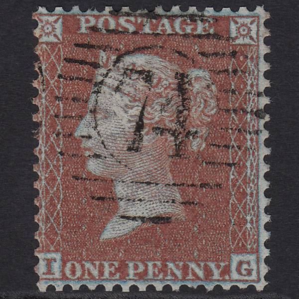GB QV 1855 1d Red-brown (Plate 4) SGC6(1) IG FU London D&S 74 Framed Reverse