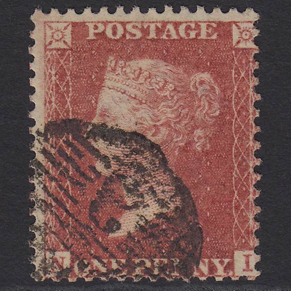 GB QV 1857 1d Rose-red (Plate 42) SG40-C10(1) NI GU London D&S Cancel