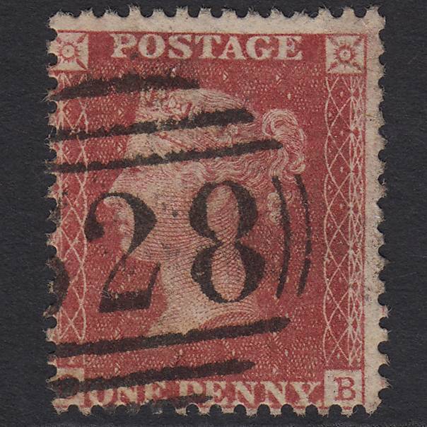 GB QV 1857 1d Rose-red (Plate 67) SG40-C10(1) OB FU