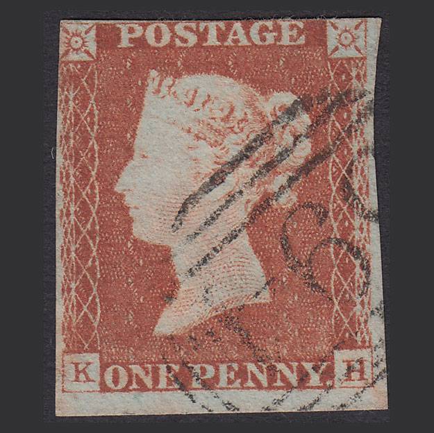 GB QV 1841 1d Red-brown (Plate 62) SG8-B1(1) KH GU Light Cancel