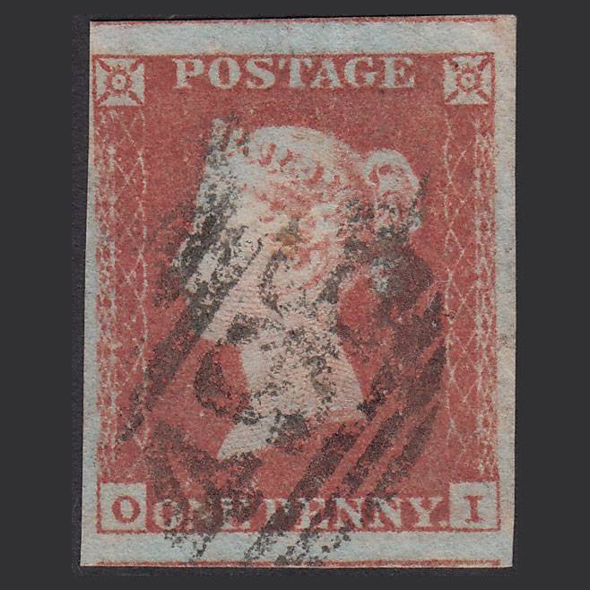 GB QV 1841 1d Pl 95 SG8-B1(1) OI GU 4 Good to Huge Margins Manchester 498