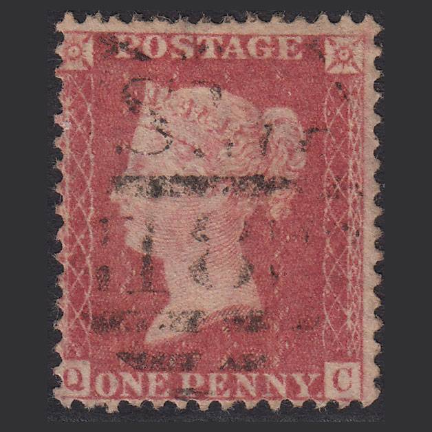 GB QV 1857 1d Rose-red (Plate 68) SG40-C10(1) QC GU London D&S SW18