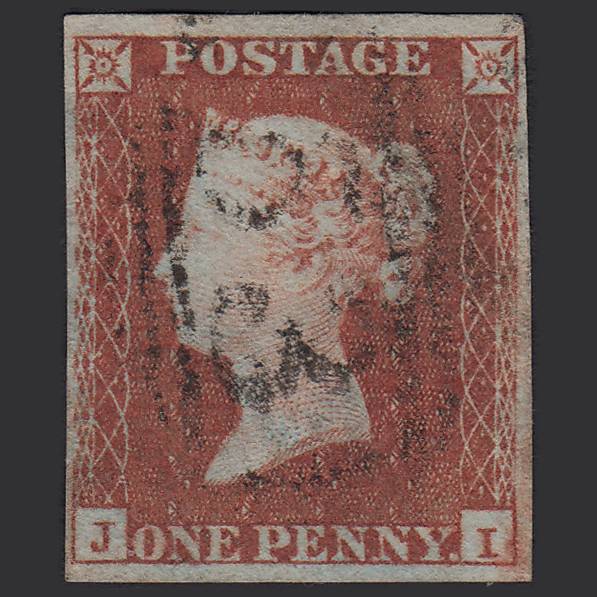 GB QV 1841 1d Red-brown (Plate 93) SG8-B1(1) JI FU 4M Imperf Bath 53