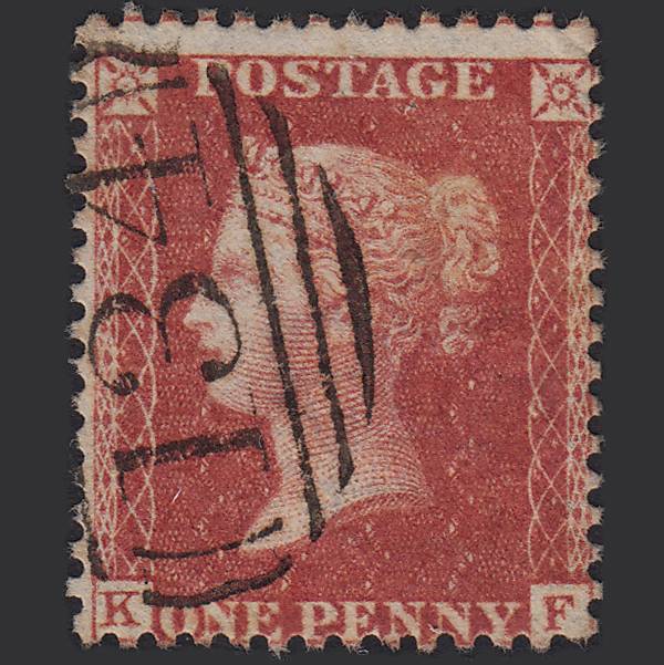 GB QV 1857 1d Rose-red (Plate 47) SG40-C10(1) KF GU Bristol 134 Misperf