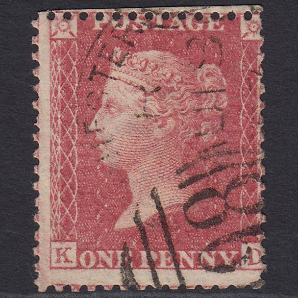 GB QV 1857 1d (Plate 37) SG40-C10(1) KD FU Manchester 498 Spoon Misperf
