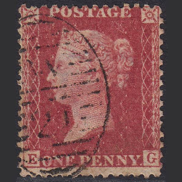 GB QV 1857 1d Rose-red (Plate 36) SG40-C10(1) EG GU London D&S Cancel