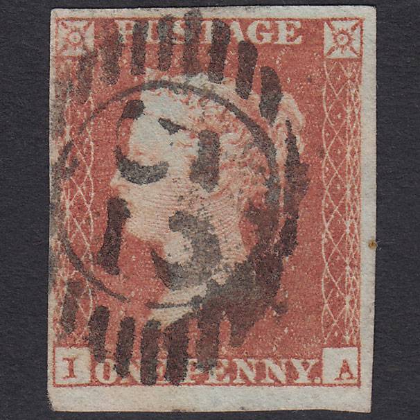 GB QV 1841 1d Red-brown Pl 100 SG8-B1(1) IA FU 4 Margins London D&S 52