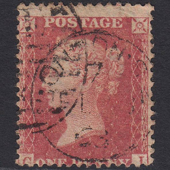 GB QV 1857 1d (Plate 57) SG40-C10(1) CI GU London CDS Cancel Misperf