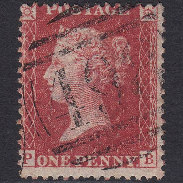 GB QV 1857 1d Deep Rose-red (Plate 27) SG41-C10(4) PB FU Manchester 498