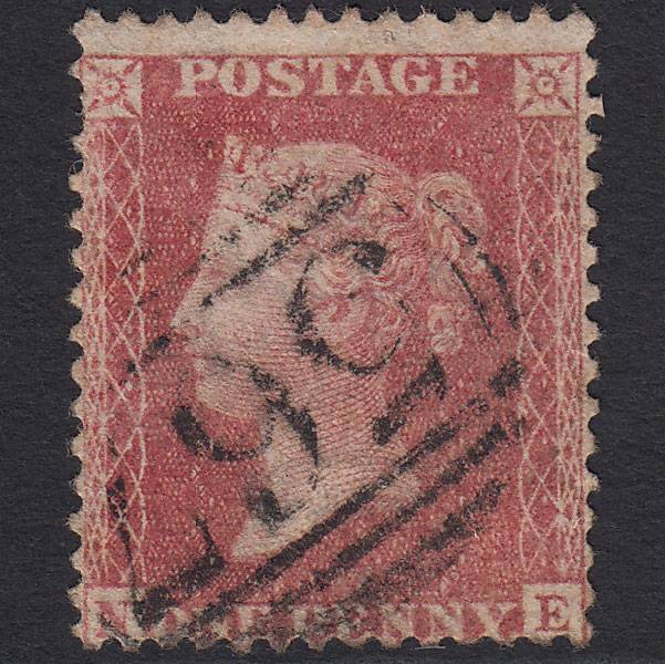 GB QV 1857 1d Rose-red (Plate 36) SG40-C10(1) NE GU Newton Abbot 567