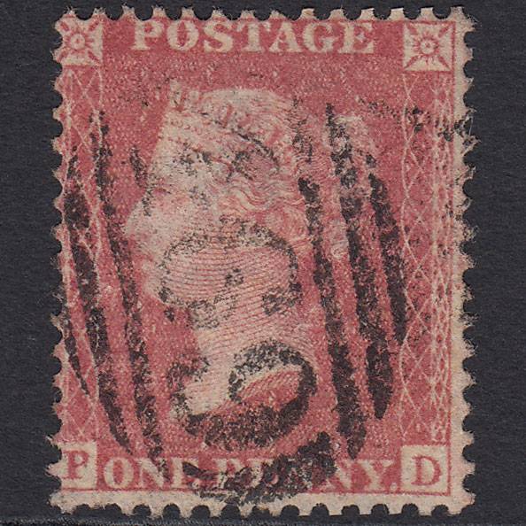 GB QV 1857 1d Pale Rose (Plate 68) SG39-C10(3) PD FU Llanelly 469