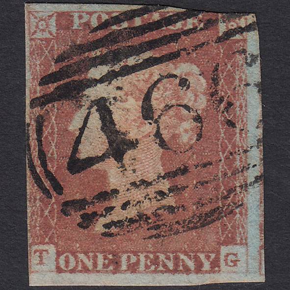 GB QV 1841 1d Red-brown (Plate 68) SG8-B1(1) TG GU Liverpool 466