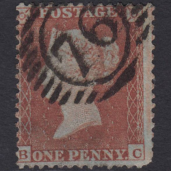 GB QV 1855 1d Red-brown (Plate 200) SG22-C2(1) BC PU London D&S 76 Pinhole