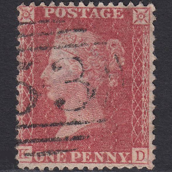 GB QV 1857 1d Rose-red (Plate 66) SG40-C10(1) KD FU Bath 53
