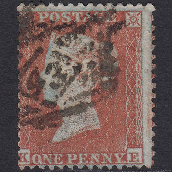 GB QV 1855 1d Red-brown (Plate 200) SG22-C2(1) KE GU London IS 43 Misperf