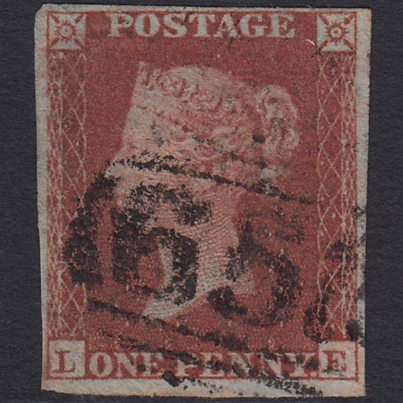 GB QV 1841 1d Deep Red-brown (Plate 158) SG10-B2(1) LE GU 4 Margins