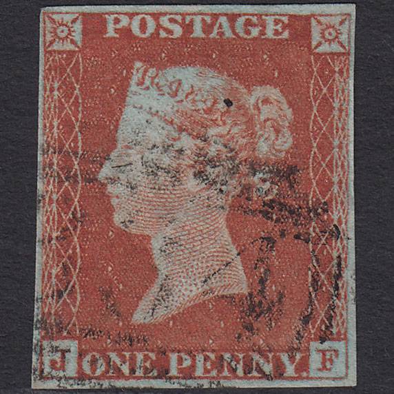 GB QV 1841 1d Red-brown Plate 52 SG8-B1(1) JF FU 4 Margins