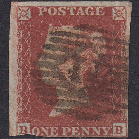 GB QV 1841 1d Red-brown (Plate 161) SG8-B2(1) BB GU 3m London IS Cancel