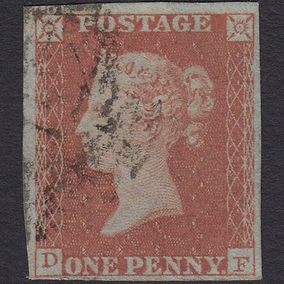 GB QV 1841 1d Red-brown (Plate 95) SG8-B1(1) DF GU 4M London IS Cancel