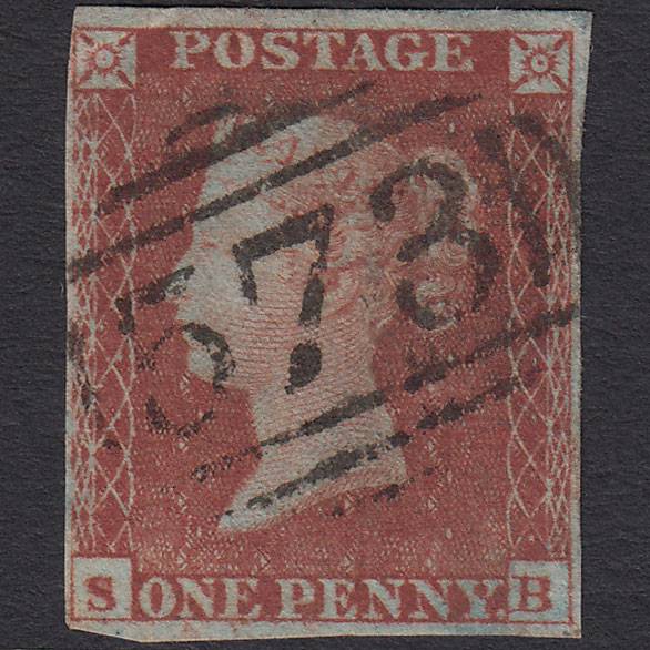 GB QV 1841 1d Red-brown (Plate 162) SG8-B2(1) SB GU 4M North Shields 573