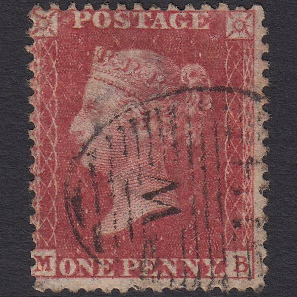 GB QV 1857 1d Pl 55 SG40-C10(1) Constant Variety MB GU London D&S W13