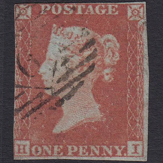 GB QV 1841 1d Red-brown Pl 144 SG8-B2(1) HI GU nr 4M London IS Cancel