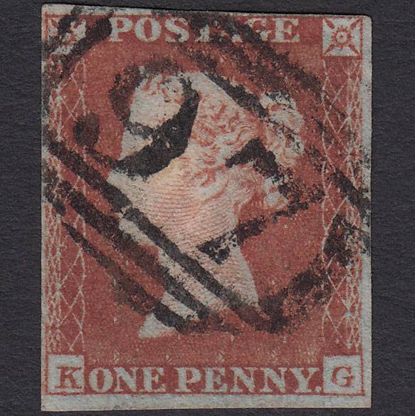 GB QV 1841 1d Pl 122 SG8-B1(1) KG FU Miss Imprim 4M Bury ST Edmunds 97