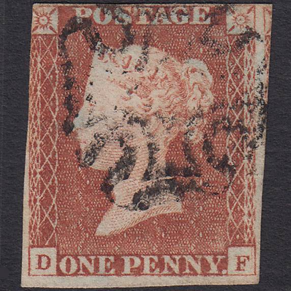 GB QV 1841 1d Red-brown (Plate 18) SG8-B1(1) GUideline DF GU 3 Margins MX