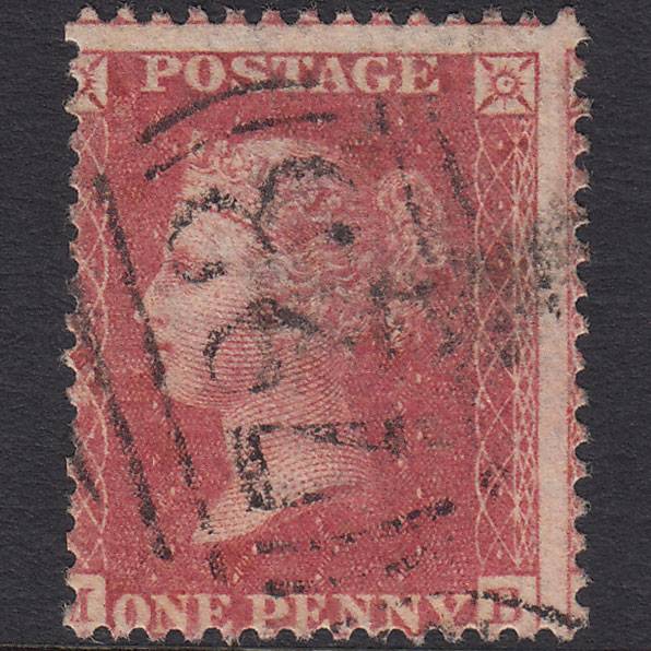 GB QV 1857 1d Rose-red Pl 48 SG40-C10(1) MB GU Southampton 723 Misperf