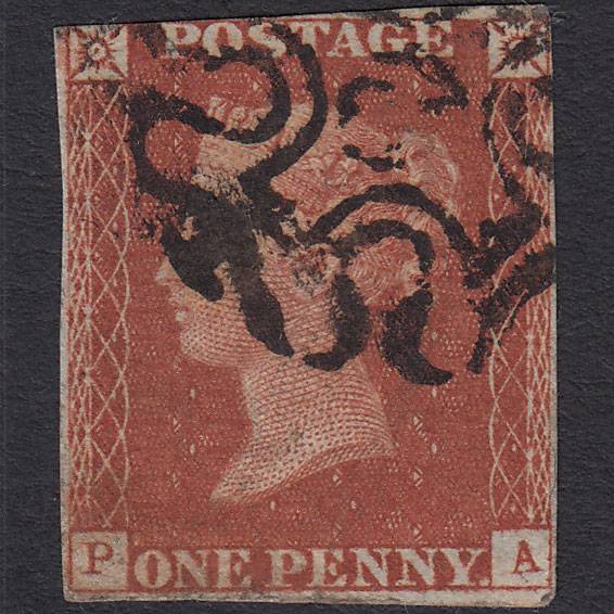 GB QV 1841 1d Red-brown (Plate 39) SG8-B1(1) PA GU nr 4 Margins No.2 in MX