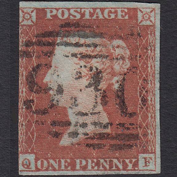 GB QV 1841 1d Red-brown (Plate 76) SG8-B1(1) QF FU 3 Margins York 930