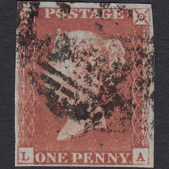 GB QV 1841 1d Red-brown (Plate 68) SG8-B1(1) LA GU 4 Margins