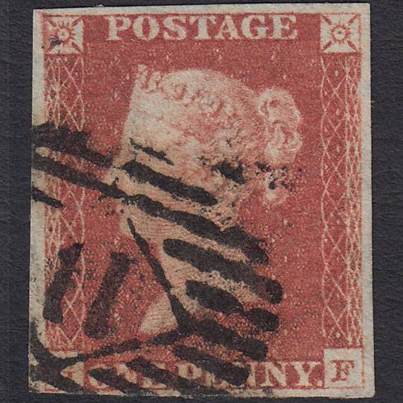 GB QV 1841 1d Red-brown (Plate 75) SG8-B1(1) GF GU 4 Margins London IS 11
