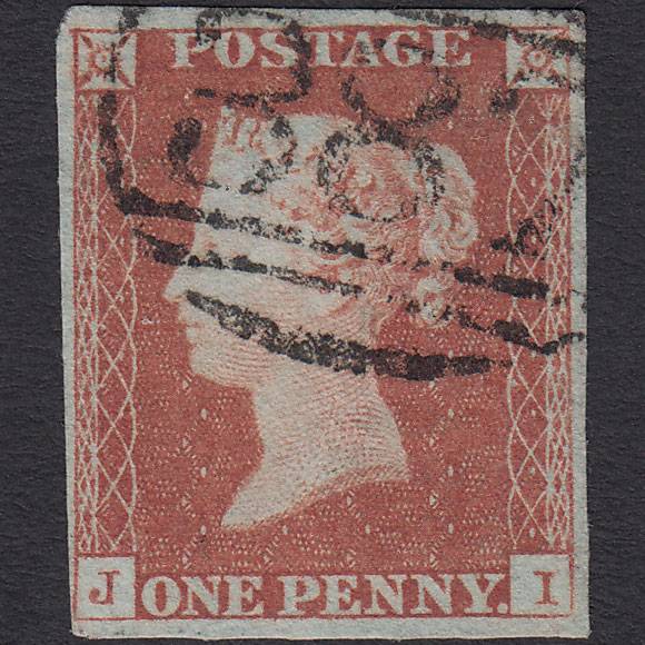 GB QV 1841 1d Red-brown (Plate 76) SG8-B1(1) JI FU 4M Huddersfield 387