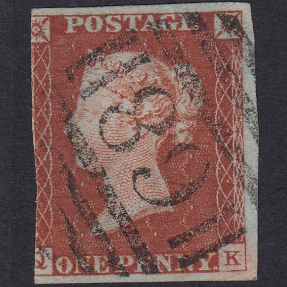 GB QV 1841 1d Red-Brown Plate 34 SG8-B1(1) QK GU 3M Berkhampstead 65