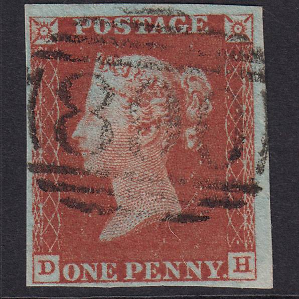 GB QV 1841 1d Deep Red-Brown Plate 53 SG10-B1(4) DH VFU 4M Windsor 890