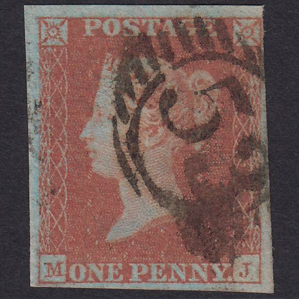 GB QV 1841 1d Red-Brown Plate 118 SG8-B1(1) MJ 4 Margins London D&S 53