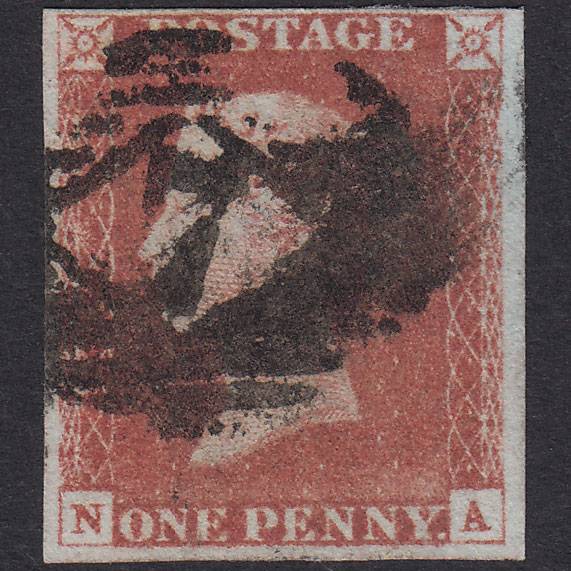 GB QV 1841 1d Red-Brown Plate 69 SG8-B1(1) NA GU 4 Margins London Is 7