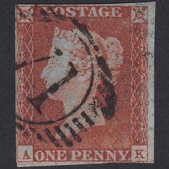 GB QV 1841 1d Pl 54 SG8-B1(1) Const Var AK FU Miss Imprimatur 4M London